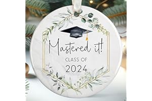 MAPDTWO Graduation Ornaments - Graduation Christmas Ornament 2024 - Graduation Gifts for Women, Daughter, Granddaughter - College, High School Graduation Ornament - Ceramic Christmas Graduation Ornament 2024