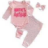 Aunties Bestie Baby Girl Clothes Aunt Saying Letter Embroidery Ruffle Romper Leopard Pant Headband 3Pcs Summer Outfit