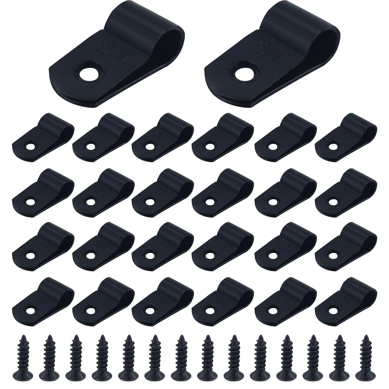 132 Sets Cable Cleats,R Shaped Cable Clips for Cable Organization (Black Nylon)