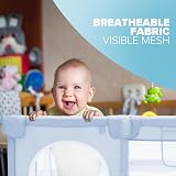 Kidoola Baby Playpen with Padded Frame and Mesh Walls 127x127x65cm Blue view 6