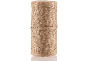 CCINEE Natural Jute Twine 328 Feet Burlap Rope String for DIY Crafts, Festive Decoration, Gift Wrapping and Gardening Applica