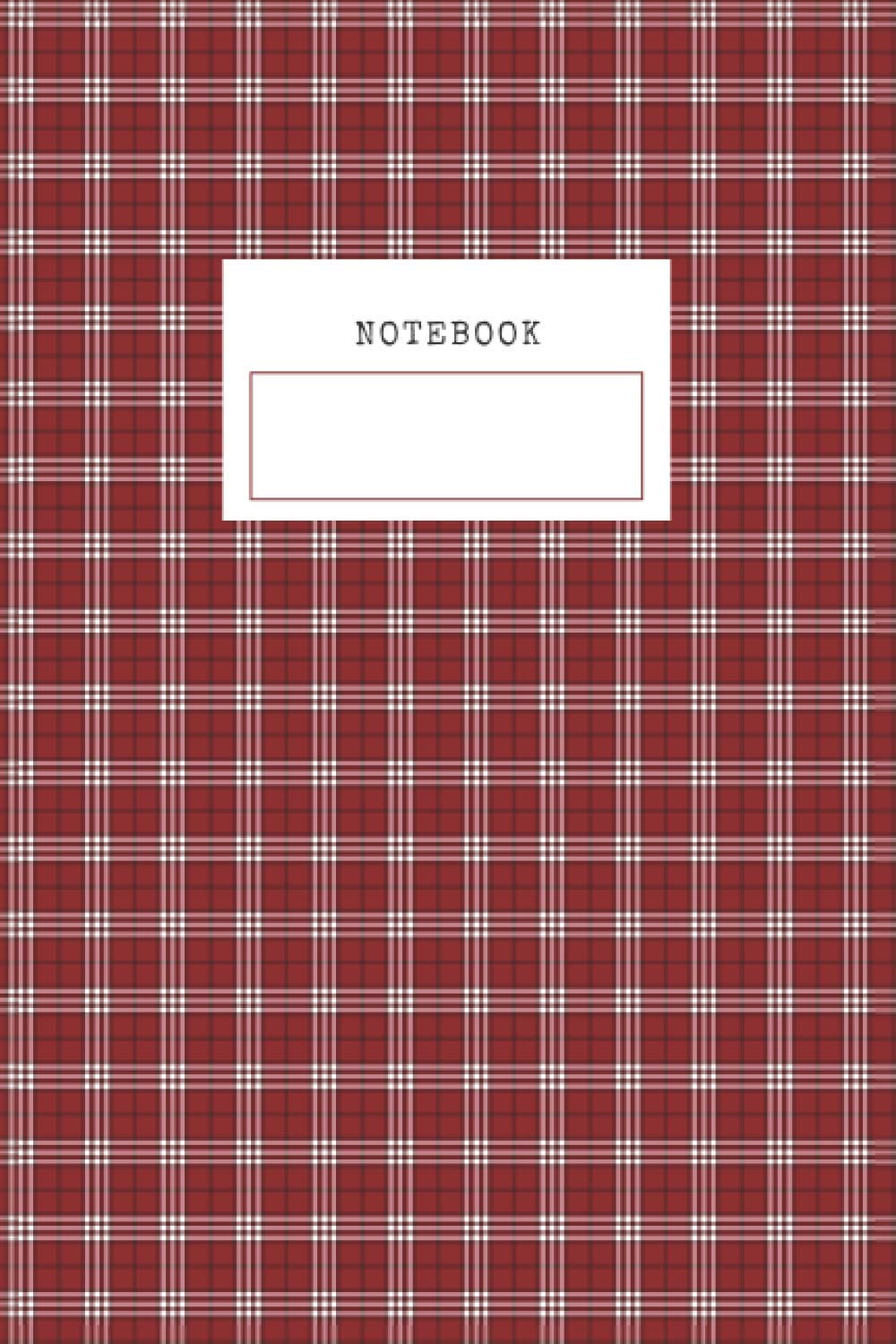 Tartan Plaid fashion textile cloth fabric-Red white Notebook: Notebook lined Chaos Coordinator Journals Composition Notebook 6 x 9 inch | small | Lined Pages | to do | gift | study | Project