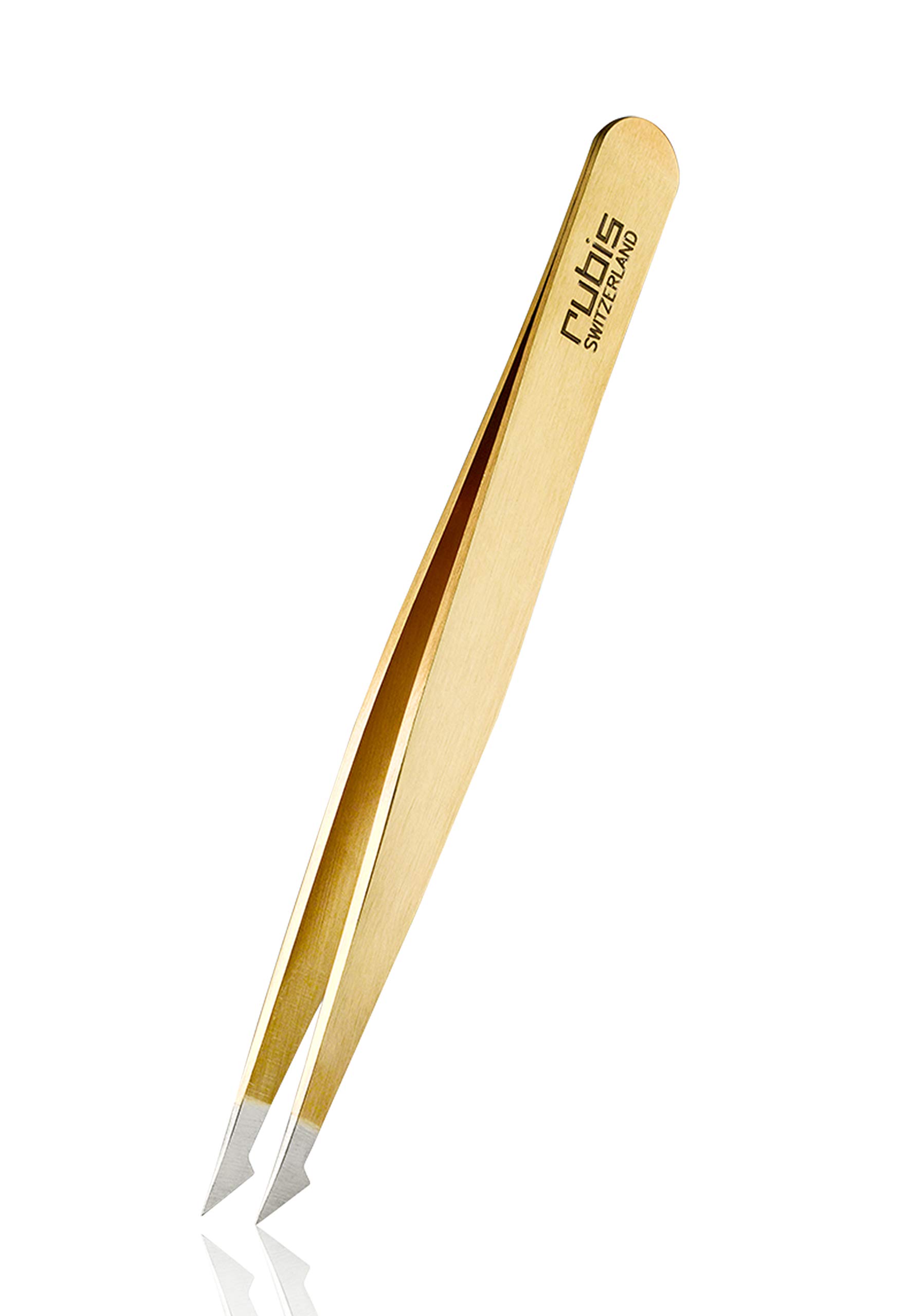 Rubis Tweezers Evolution 2in1 - Pointed Slant Tweezers - Gold