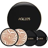 AGE20'S Signature Essence Pact SPF 50+ | Pack of 2 | 25N SAND | Cream Foundation, Dewy Finish, Natural Coverage | Korean Cushion Foundation