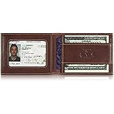 Tony Perotti Men's Italian Leather Ultra Slim RFID Wallet - Front Pocket Money Clip With Credit Card Slots and ID Window - Eco-Friendly Tanned Full Grain