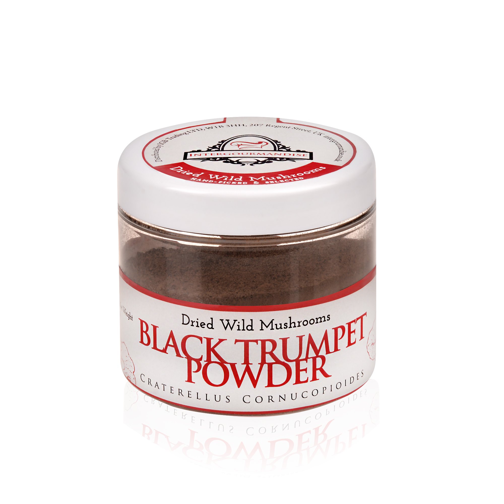 Black Trumpets Mushroom Powder | 80 gr / 2.8 Oz in Plastic Jar |InterGourmandise | The Finest European Mushrooms