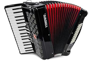 YINGWU Accordion, 34 Keys 60 Bass Premium Accordion for Beginners and Professionals with Backpack and Carrying Strap (Black)