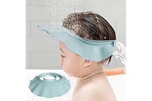 PIYL Baby Shower Cap Hat Safe Shampoo Shower Bathing Protection Soft Adjustable Bath Head Cap Visor for Washing Hair Head Eye Ear Shampoo Caps for Toddler,Baby, Kids,Children,Baby Bath Fun (Light Blue)
