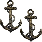 HERNGEE Nautical Anchor Hooks Antique Bronze Cast Iron Decorative Wall Hook, Treasures of The Caribbean Islands 1 Pack