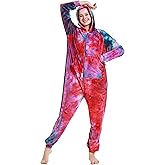 Lifeye Adult Jumpsuit Pajamas Hoodie Homewear Romper Sleepwear Tie Dye Costume for Women Men