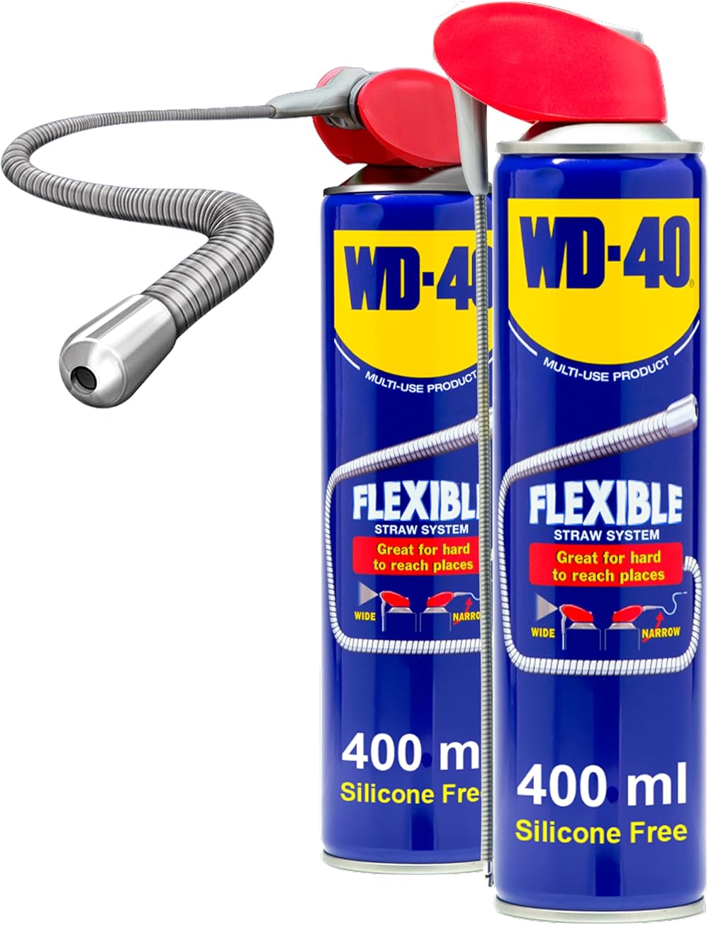 WD-40 Multi Use Lubricant Spray 400ml Twin Pack with Flexible Straws