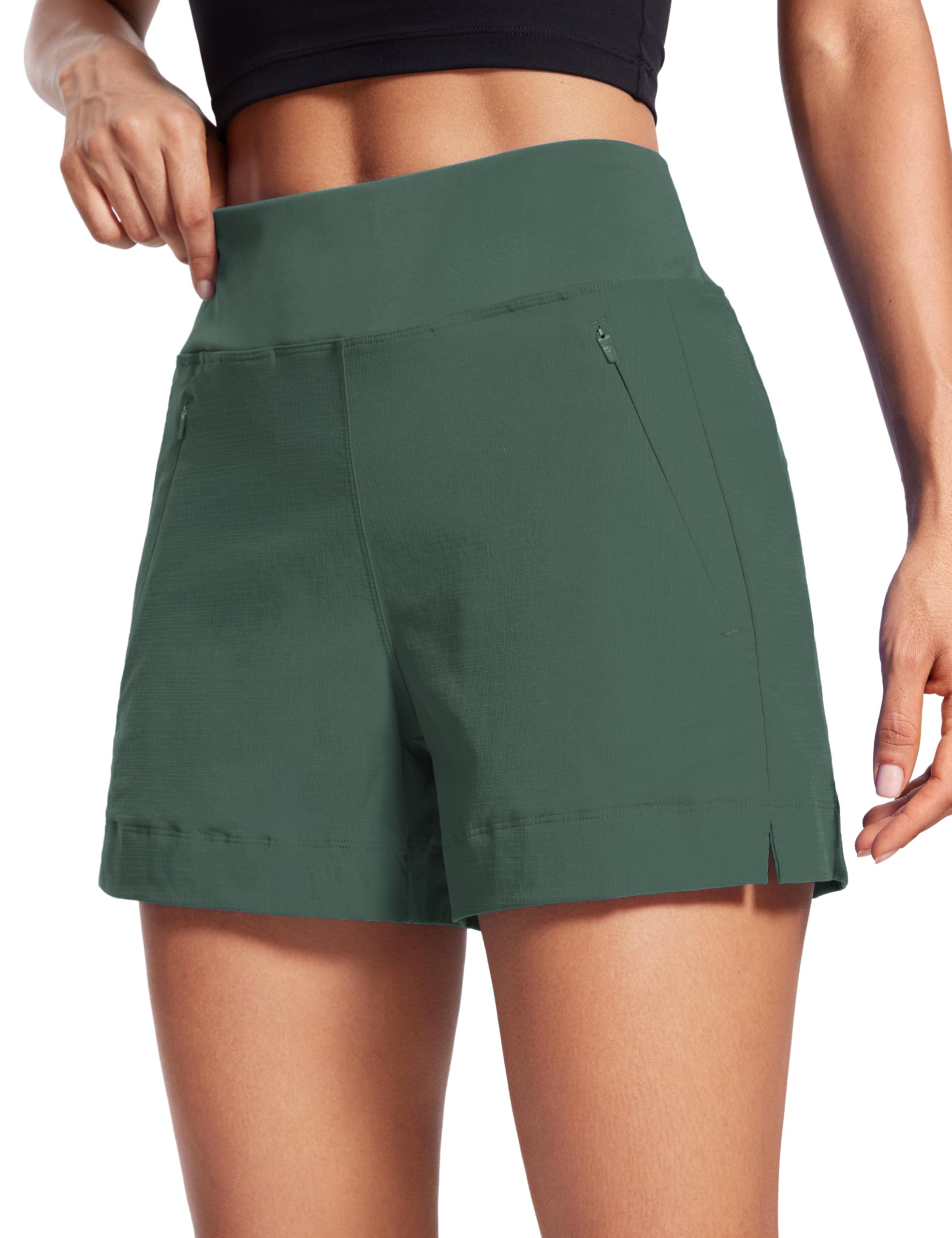CRZ YOGA Women's Lightweight Mid Rise Hiking Shorts