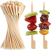 200 PCS Bamboo Skewers for Appetizers, 4.7 Inch Toothpicks, Cocktail Picks for Drinks, Fruit Kababs, Sausage, Barbecue Snacks