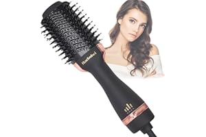 RACBUBEI Hair Dryer Brush,Hot Air Brush, Blow Dryer bruch,One Step Hair Dryer and Volumizer with Salon Negative Ionic for Straightening, Professional Brush Hair Dryers for Men and Women (Black