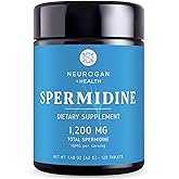 Neurogan Spermidine Supplement - 1200mg - 99% Pure 100x More Potent Than Rice & Wheat Germ Extract - for Cellular Health, Anti-Aging & Energy* - Made in USA - 10MG Per Serving - 120 Servings