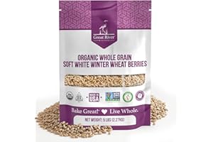 Great River Milling Organic Soft White Winter Wheat | Whole Grain Wheat Berries for Baking & Milling | USDA Organic, Non-GMO, Kosher | Ideal for Pastries, Tender Breads, Desserts, Soup & Salad | 5 Lb