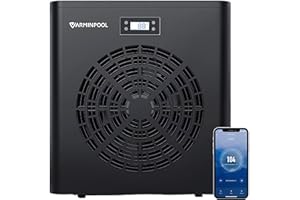 VARMINPOOL Above Ground Pool 16000 BTU Electric Pool Heater for Pools up to 5400 Gallons, Pool Heat Pump with Smart Inverter, WiFi Control Via App Swimming Pool Heater, Titanium Heat Exchanger, 110V