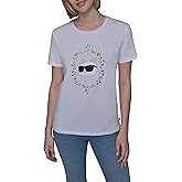 Karl Lagerfeld Womens Short Sleeve Soft Everyday Logo T-Shirt