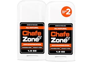 CHAFEZONE Chafe Zone Chafing Stick - 100% Natural Thigh Chafing Prevention Using Chub Rub Stick - Minimize Rubbing and Irritation with Anti Chafe Stick - Friction Defense Stick for Comfort & Relief - 1.5 Ounce