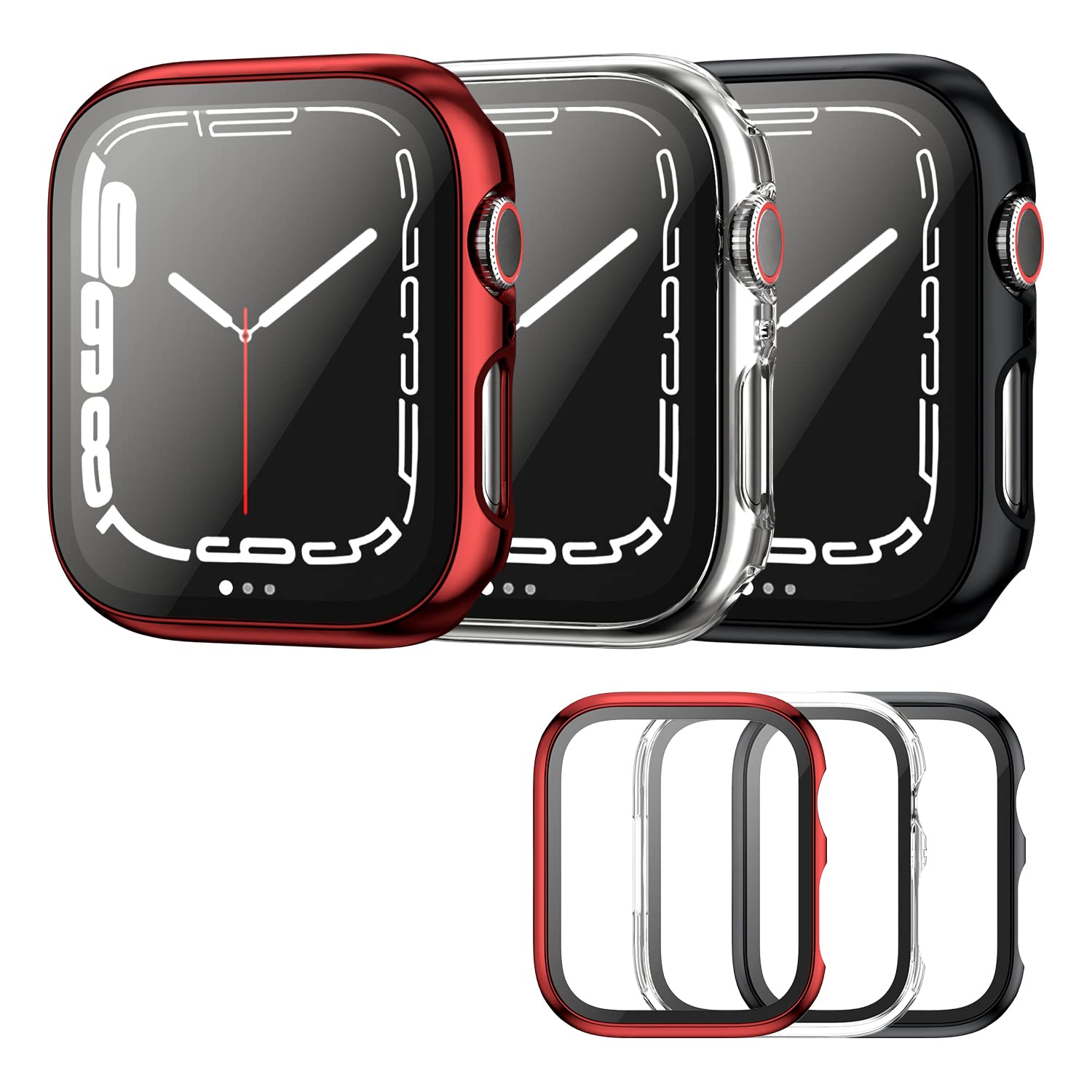 Haojavo Apple Watch 7 Case Only for Apple Watch Series 7 Apple Watch 7 Protective Case 2 in 1 Hard PC Protection and Slim HD Tempered Glass AllRound Screen Protector Apple Watch 7 Case