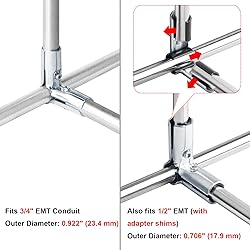 Fanmao 10 Sets 90 Degree Pipe Clamps Connector for