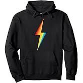 Colourful Rainbow Lightning Graphic Pullover Hoodie