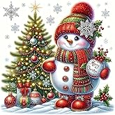 Christmas Tree Snowman PVC Vinyl Car Decals Stickers Waterproof Self-Adhesive Decals for Cars, Laptops, Trucks, Motorcycles Wall Window Luggage Scratch Cover Door Decor Sticker