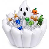Havawish 29 Inch Halloween Infltable Drink Cooler, Ghost, 35 Cans Capacity | Halloween Ice Bucket, Large Candy Bowl, Halloween Party Decorations, for Holiday Picnic Indoor Outdoor Home Garden Lawn Yard