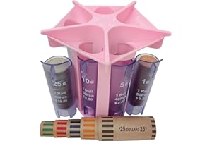 Byteen8 Coin Roller Coin Counter Tube Coin Sorter with Coin Wrappers, Change Sorter Change Counter Machine, Coin Organizer & Coin Holder, Sort Your Pocket Change & Coin Purse Pouch Quick & Accurate