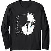 Naruto Sasuke Split Face Anime Long Sleeve T-Shirt
