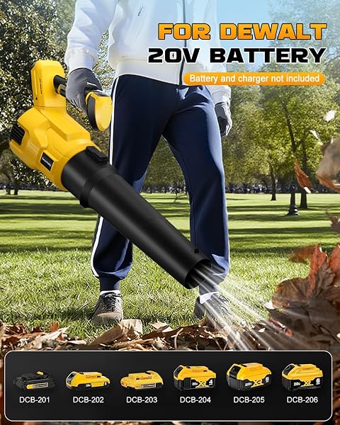 CORDLESS LEAF BLOWER COMPATIBLE WITH DEWALT 20V MAX BATTERY, 1500W BRUSHLESS MOTOR, 120MPH 500CFM HIGH-POWER ELECTRIC BLOWER, LIGHTWEIGHT HANDHELD YARD CLEANING TOOL FOR LAWN, GARDEN & PATIO