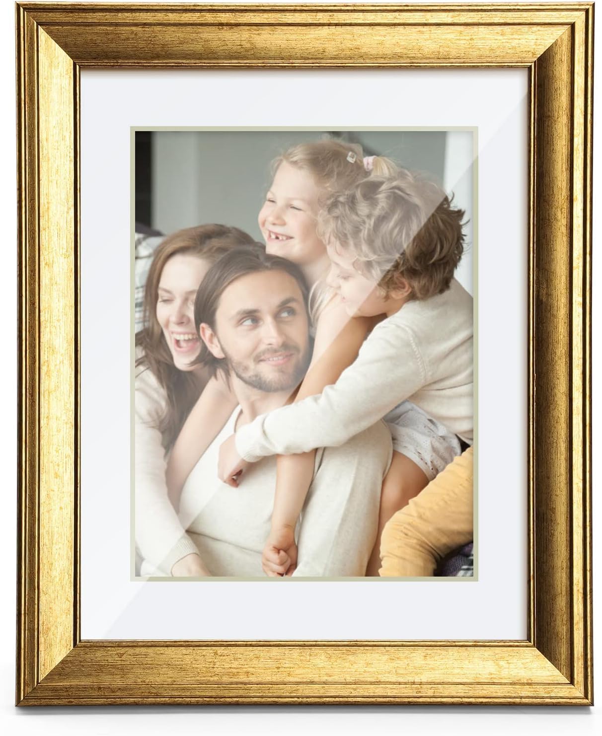 Photo Albums, Frames & Accessories - TWING Picture Frame Gold Displays 8x10 Photo Frame with Mat or 11x14 Without Mat,Made of Plexiglass, MDF Wood, Wall Mounting Only, Ideal Gift to Family and Friends
