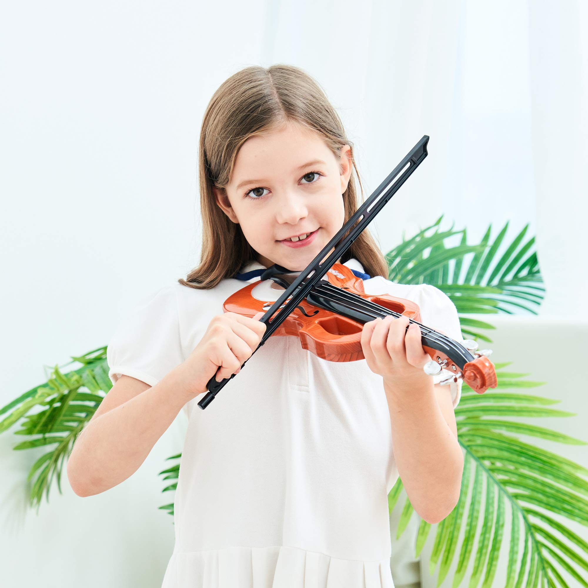 Kid's Electrical Toy Violin for Beginners with 7 Songs & Adjustable Rhythm Musical Instrument for 5-6-Year-Olds