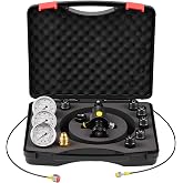 VEVOR Hydraulic Nitrogen Accumulator Charging Kit, All-in-One Nitrogen Fill Kit, Pressure Test System with 3 Gauges (1500, 4000, 6000 PSI), 6 Adapters Couplings, 1 Gas Hose, 1 Valve, 1 CGA580 Adapter
