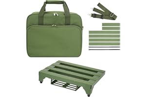 SOYAN 14" x 10.6" Aluminum Alloy Guitar Pedal Board with Power Supply Tray, Carry Bag & Mounting Tapes Included (Green, APB-14GN)