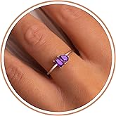 Birthstone Rings for Women, Valentines Day Gifts for Teens Her Non Tarnish Gold Rings Mothers Day Gift Birthday Gifts for Teen Girls Dainty 14K Plated Adjustable CZ Stacking Promise Ring Anniversary Jewelry for Friend Sister Girlfriend Mom