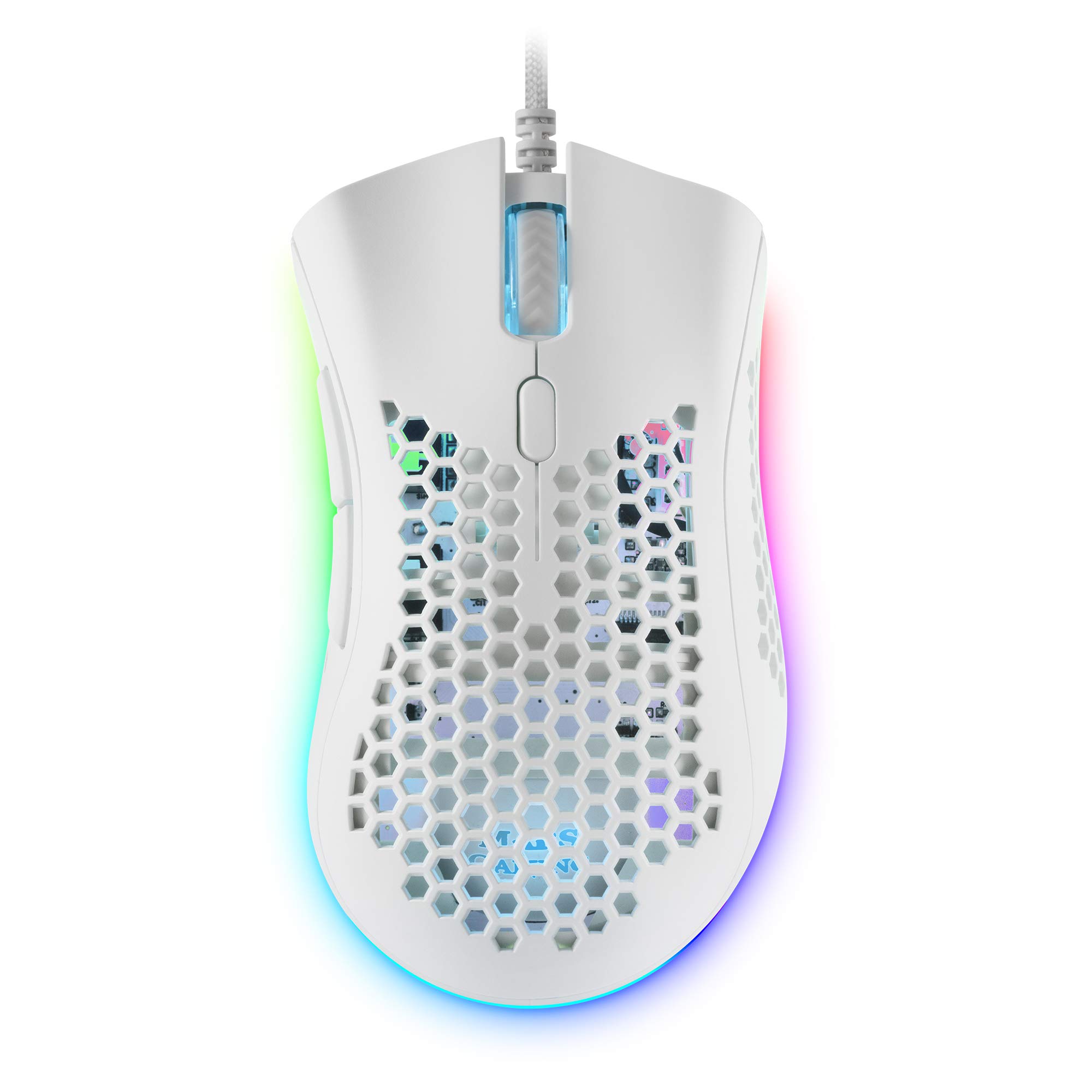 Mars Gaming Gaming MMEX White, RGB Gaming Mouse, 32K DPI, Feather Cable, Optical Switches, one size