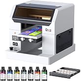 DXZ 2026 Upgraded A4 UV Printer, UV Flatbed Printer with 3D Emboss Printing, White Ink Mixing System, 1440&times;2880 DPI, Direct-to-Object Printer for Acrylic, Glass, Wood, Metal &amp; Phone Cases