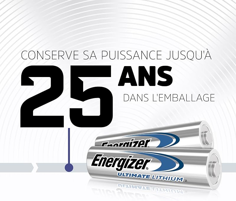 Ultimate Lithium Piles AA (Lot de 4), la Plus Durable au Monde