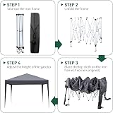 Bonnlo Pop Up Gazebo 3m x 3m with Detachable Sides Grey view 7