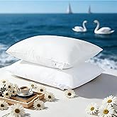 Luxury Goose Feather Down Pillow, 3-Chamber 5 Star Hotel Pillow for Deep Sleep, Soft Bed Pillows for Neck Pain Relief, Perfect for Side, Back Sleepers, 100% Cotton Shell (2 Pack,Queen(20"x30"))