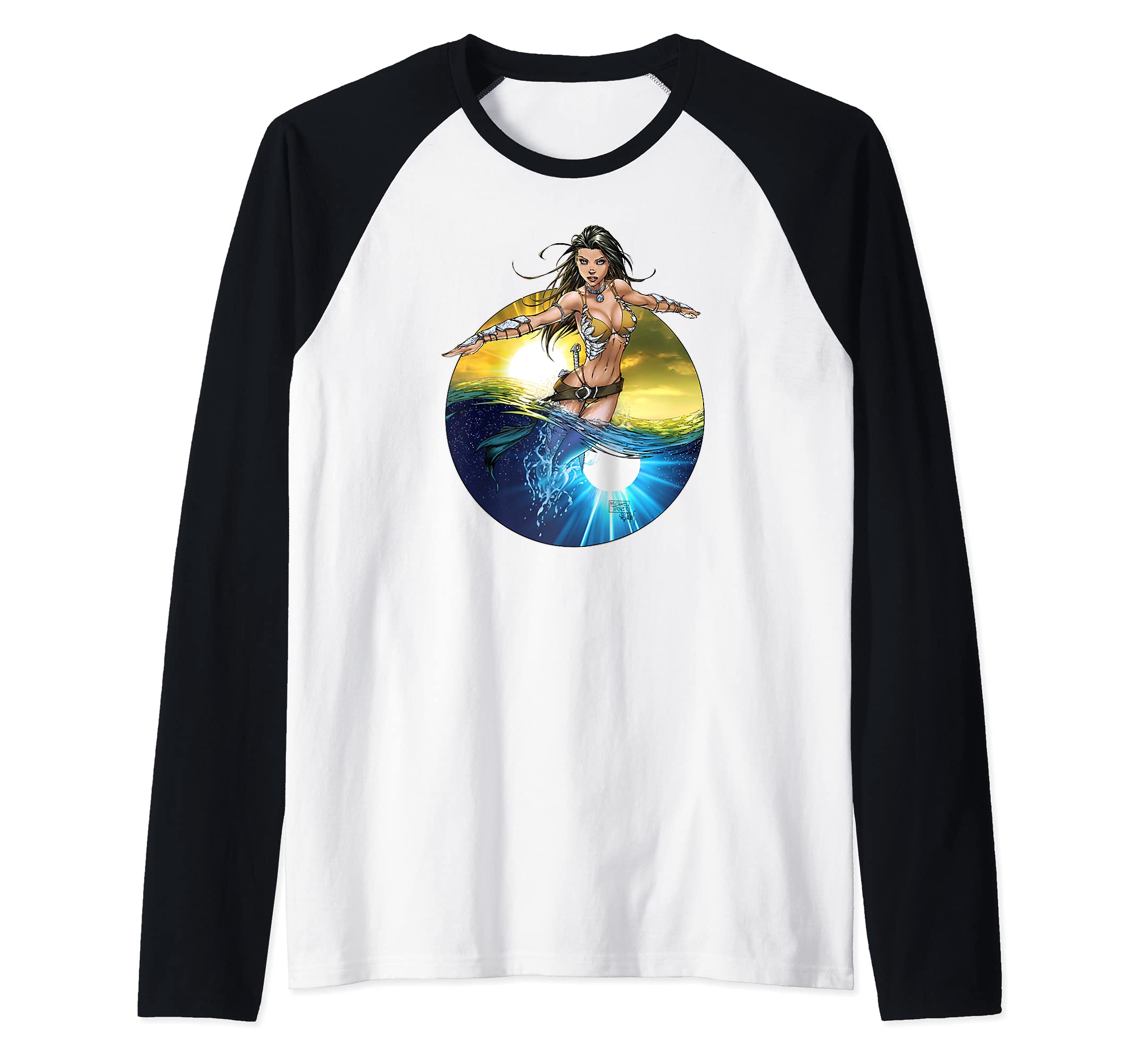 "Fathom" Aspen Matthews Circle Wave Raglan Baseball Tee