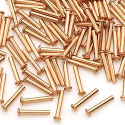 100 Pieces Round Head Solid Rivets Fasteners Copper