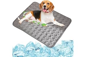 CRIVERY Dog Cooling Mat, Pet Self-Cooling Mat, Summer Cool Pads, Non-Slip Dog Sleeping Pad, Foldable Washable Summer Blanket for Dogs & Cats, Indoor and Outdoor Use (Gray)