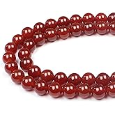 MJDCB Natural Stone Bead Red Cornelian Gemstone Loose Beads for Jewelry Making Bracelet Necklace 12mm
