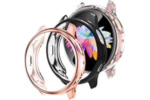 GEAK Compatible with Samsung Galaxy Active 2 Watch Case 40mm, 3 Pack Soft TPU Full Cover Screen Protector Case for Samsung Galaxy Active 2 Smartwatch 40mm Black/Clear/Rose Gold