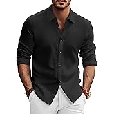 PJ PAUL JONES Mens Long Sleeve Button Down Shirts Wrinkle Free Stretch Untucked Dress Shirts Business Casual Shirt