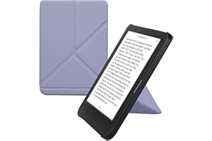 kwmobile Origami Case Compatible with Kobo Clara BW/Colour Case - Slim PU Leather Cover with Stand - Lavender