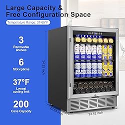 Beverage Refrigerator 24 inch-200 Can Drink Fridge