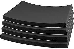 VUAOHIY Foam Sheets with Adhesive Backing Foam Padding Neoprene Rubber Mat Closed Cell Sheet Anti-Slip Insulation Rubber Anti Vibration Square Pad (12" x 8" x 4/5", 4 Pcs)